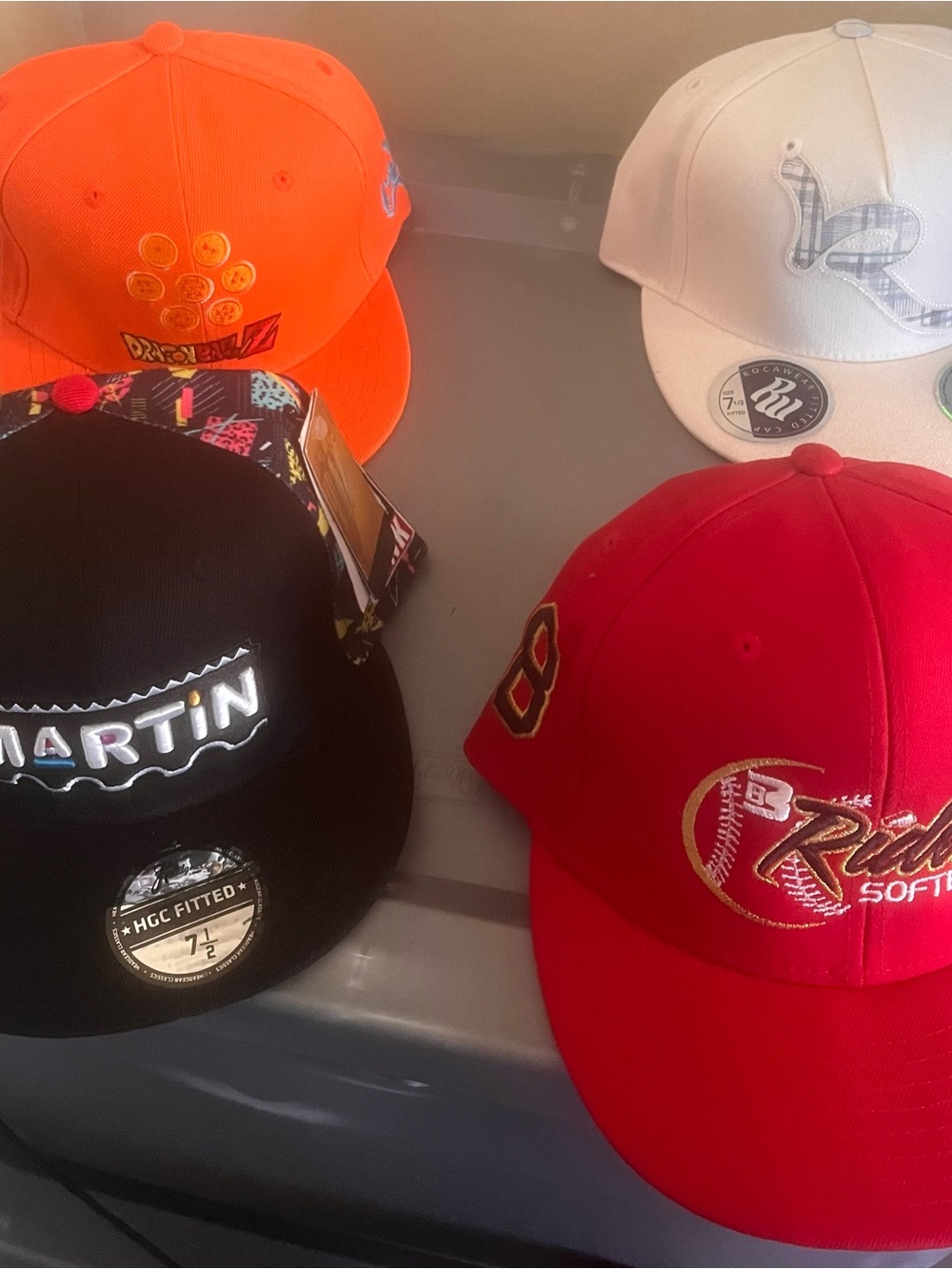 4 size 7 1/2 fitted hat tv promo bundle martin dbz dragonball z rocawear y2k